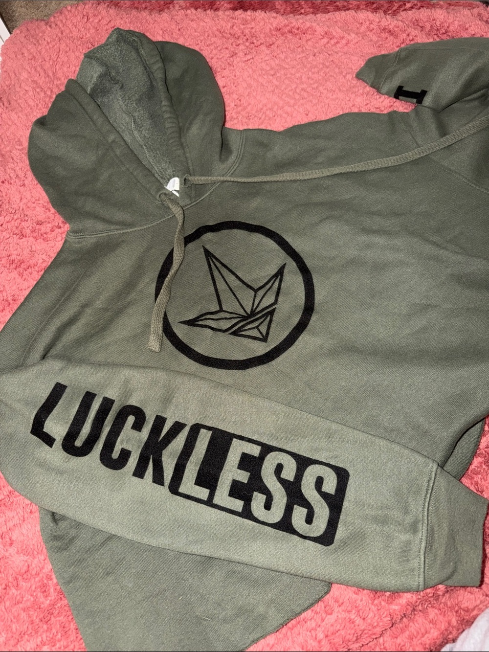 Women’s Cropped Olive Green Luckless Hoodie